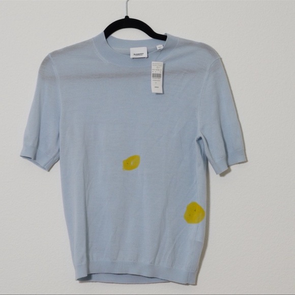 Burberry Baby Blue Distinctive Short Sleeve Sweater - Size XS - Picture 7 of 7